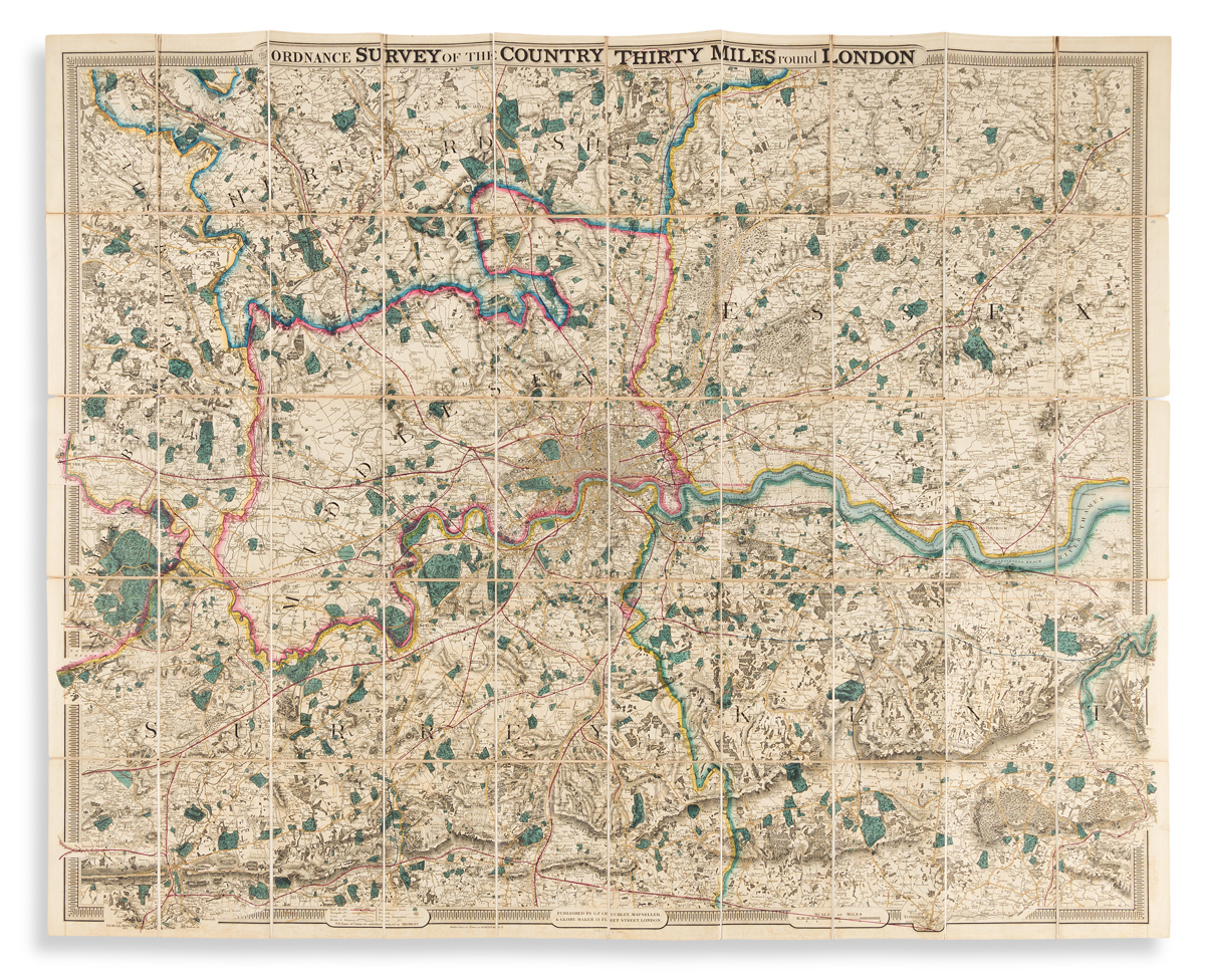 (LONDON.) G.F. Cruchley. From the Ordnance Survey of the Country Thirty Miles Round London.